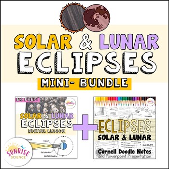 Preview of Eclipses Lesson | Total Solar Eclipse Activity | Lunar Eclipse | Doodle Notes