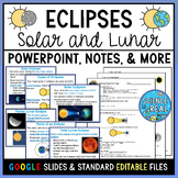 Lunar and Solar Eclipses PowerPoint with Student Notes, Qu