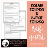 Lunar and Solar Eclipse Worksheet - Webquest