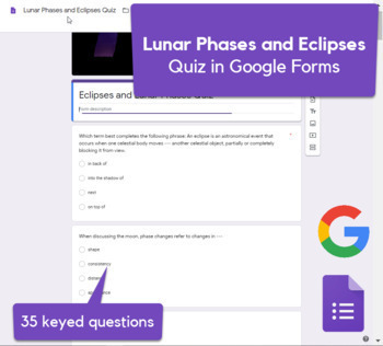 Preview of Eclipses and Moon Phases Quiz in Google Forms