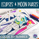 Eclipses and Moon Phases Review Activity | Color by Number