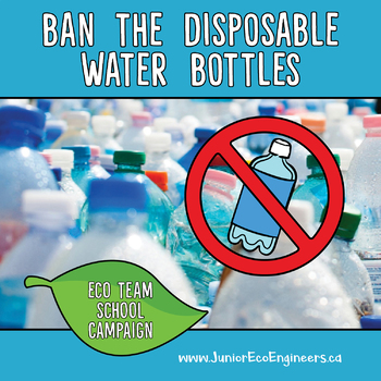 Preview of Reduce Single Use Plastic - Ban the disposable water bottle - Earth Day Activity