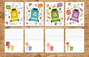 Preview of Eco activites of trash containers classification-waste management - printables
