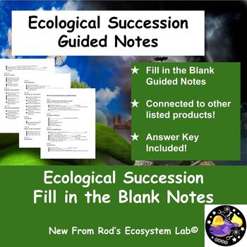 Preview of Ecological Succession Fill in the Blank Guided Notes w/Answer Key EDITABLE