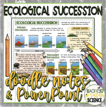 Preview of Ecological Succession Doodle Notes & Quiz + PowerPoint