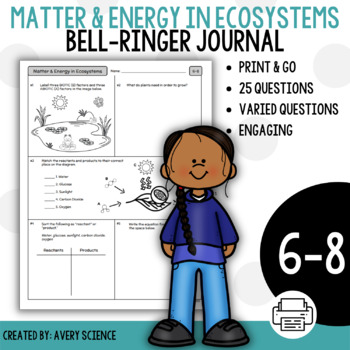Preview of Matter and Energy in Ecosystems Bell Ringer Journal
