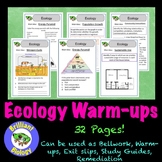 Ecology Bell Ringers, Warm-ups, or Exit Slips {NO PREP}