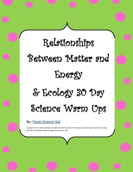 Preview of Abiotic and Biotic Factors, Ecology, & Biome 30 Day Quick Write Bell Ringers