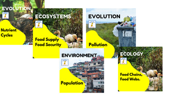 Preview of Ecology - Complete Cycles, Food chains, Pollution, Population
