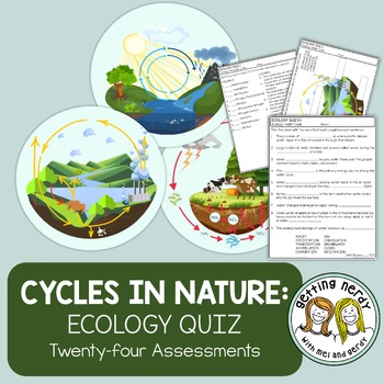 Preview of Ecology - Biogeochemical Cycles in Nature Quiz Bundle - Water, Nitrogen, Carbon