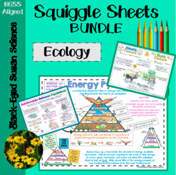 Preview of Ecology Squiggle Sheets (Notes) Bundle
