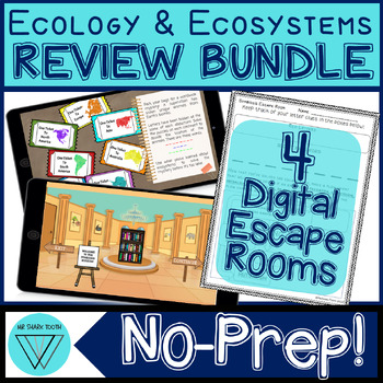 Preview of Ecology & Ecosystems Digital Escape Room BUNDLE: MS-LS2 Test Prep Review Games