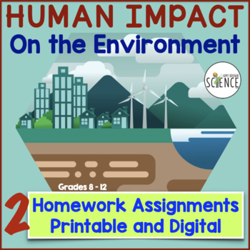 Preview of Human Impact on the Environment Ecology Homework Worksheets