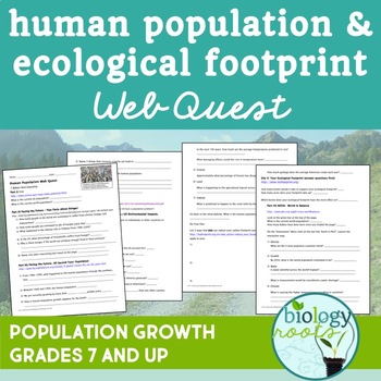 Preview of Ecology Human Population Web Quest
