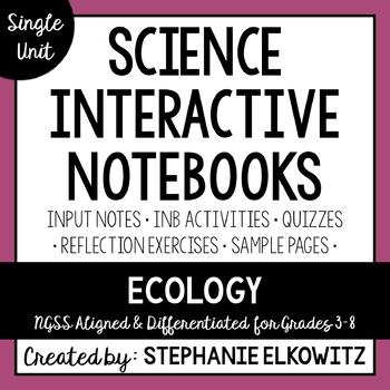Preview of Ecology and Ecosystems Interactive Notebook Unit | Editable Notes