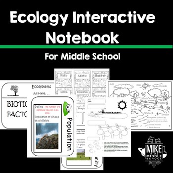 Preview of Ecology Color and Cut Notebook  Pages for Middle School