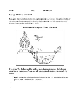 Preview of Ecology: What is an Ecosystem? (Living Environment / ESL) +  Google Doc Link