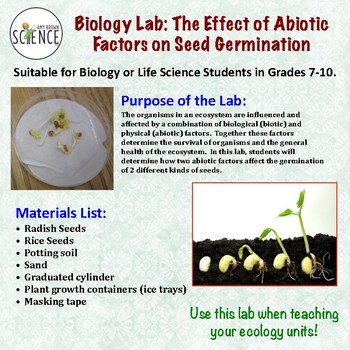 Ecology Lab The Effect Of Abiotic Factors On Seed Germination - 