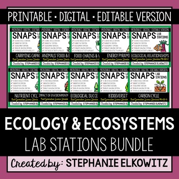 Preview of Ecology and Ecosystems Lab Bundle | Printable, Digital & Editable