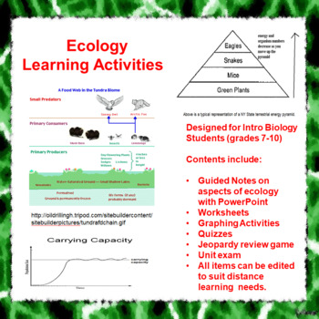 Preview of Ecology Lesson Activities (Distance Learning)