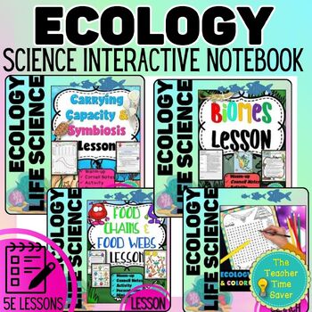 Preview of Ecology & Food Webs Curriculum Bundle - Middle School Biology Science Notebook