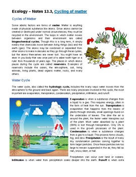 Preview of Ecology Lessons 5&6 Cycling of Matter