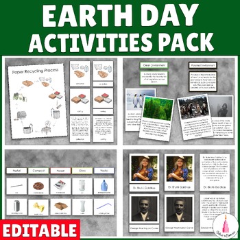 Preview of Ecology Montessori Earth Day Activities Bundle