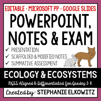 Preview of Ecology and Ecosystems PowerPoint, Notes & Exam - Google Slides