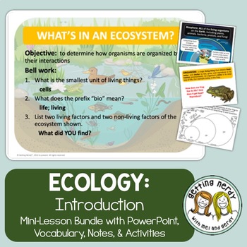 Preview of Ecology & Ecosystem Levels of Organization - PowerPoint, Vocab, Notes & Activity