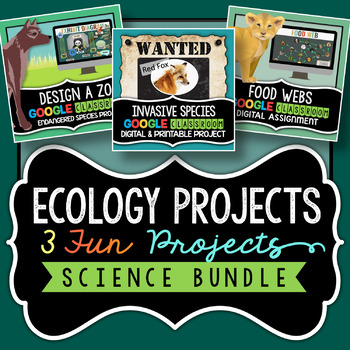 Preview of Ecology Project Bundle for Google Classroom - Ecology Distance Learning
