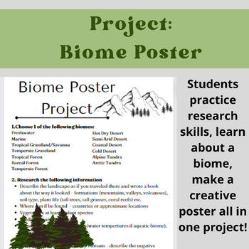 Preview of Ecology Project: Exploring Biomes Research Poster