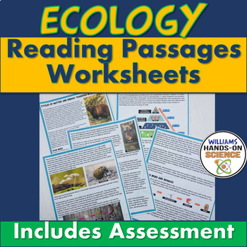 Preview of Ecology Reading Passages Worksheet Assessment NGSS LS2 B Cycles of Matter Energy