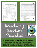 Ecology Review Crossword Puzzle and Word Search
