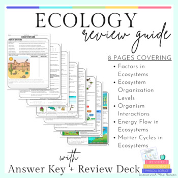 Preview of Ecology Study Guide Review with Answer Key