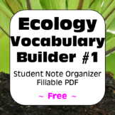 Ecology Terms #1: Student Fillable PDF Note Organizer for 