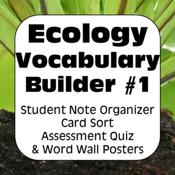 Preview of Ecology Terms #1: Student Note Organizer, Quiz, Card Sort, & Word Wall