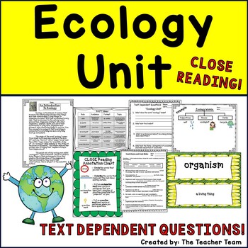Preview of Ecology Unit | Reading Comprehension Passages and Questions