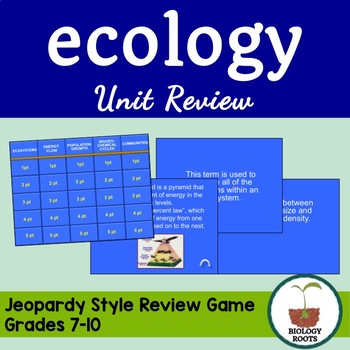 Preview of Ecology Unit Jeopardy Review Game