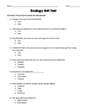 Ecology Unit Test