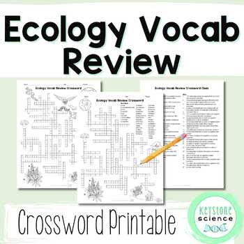Preview of Ecology Unit Vocabulary Review Crossword Puzzle