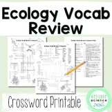 Ecology Unit Vocabulary Review Crossword Puzzle
