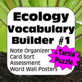 Ecology Vocabulary Builder #1 Organizer Assessment Card So