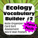 Ecology Vocabulary Builder #2 Organizer Assessment Card So