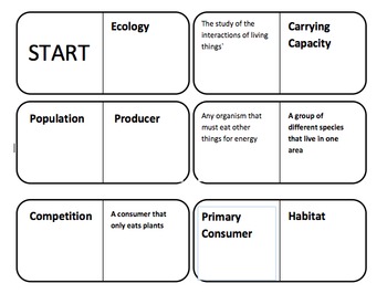 Preview of Ecology Vocabulary Dominoes Review Game