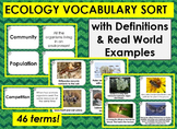Ecology Vocabulary Matching Sort w/ 46 Terms, Definitions 
