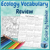 Ecology Vocabulary Review | Color by Number