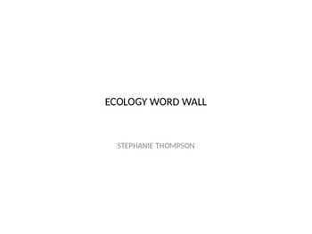 Preview of Ecology Word Wall Preview