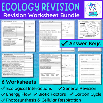 Preview of Ecosystems Bundle | Ecology Revision PDF Worksheets | Review Activities