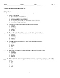 Ecology and Biogeochemical Cycles Unit Test