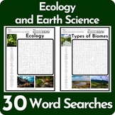 Ecology and Earth Science Word Search Puzzle BUNDLE